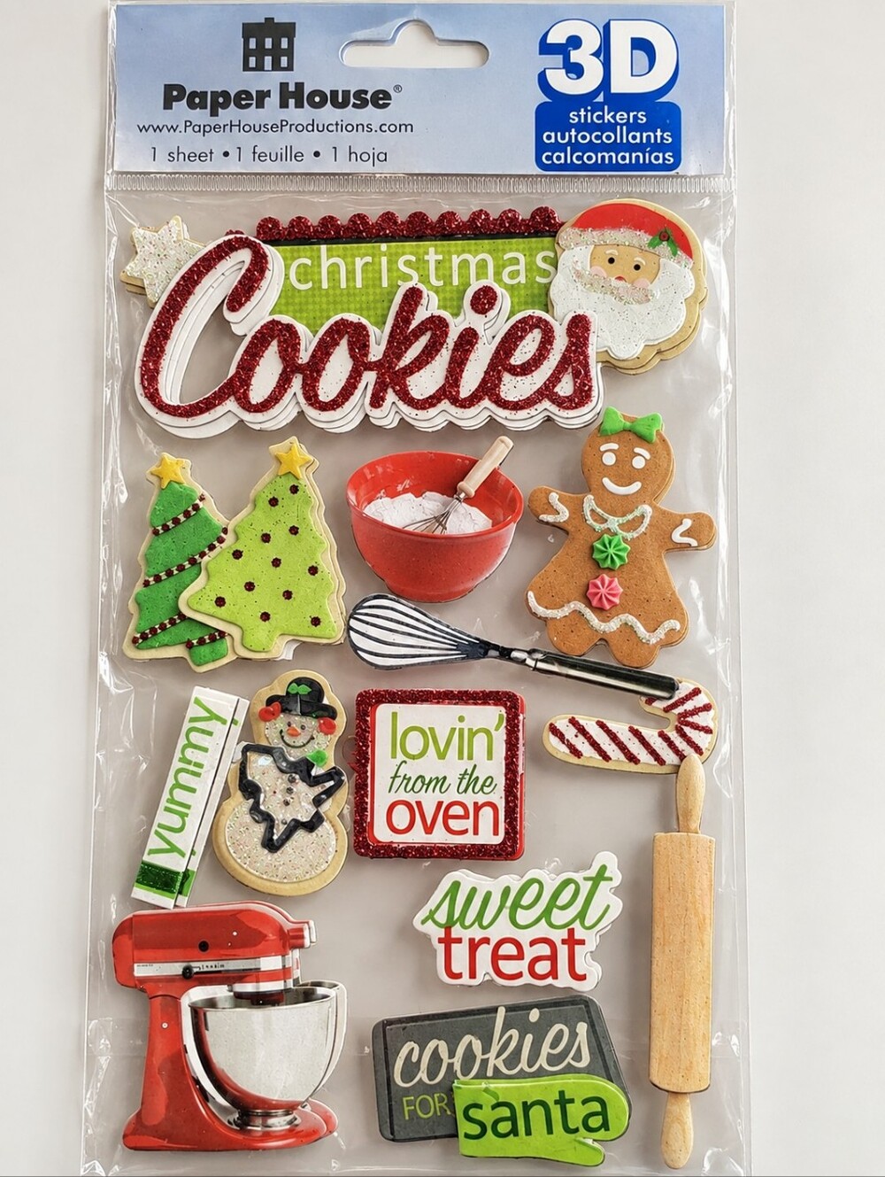 Paper House 3D Christmas Cookies Baking Stickers Sealed Scrapbook